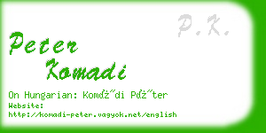 peter komadi business card